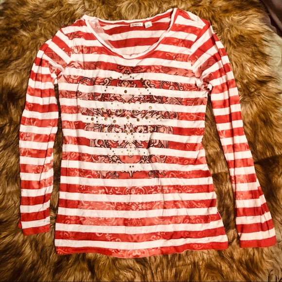🌹Cato Medium women’s long sleeve stripe top - Picture 1 of 5